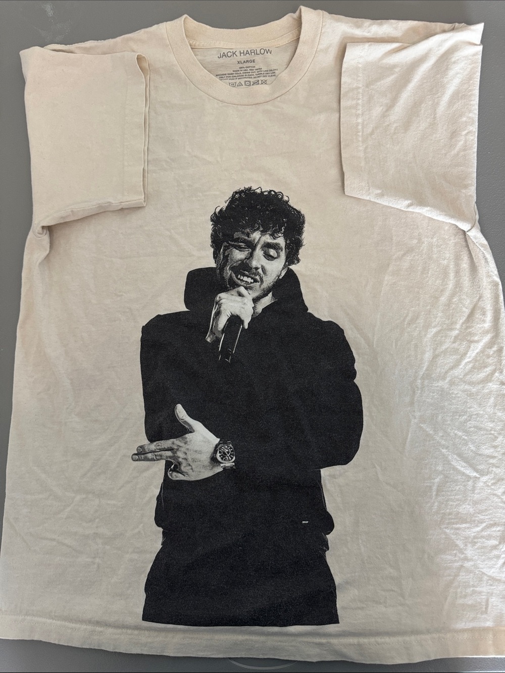Jack Harlow White T-Shirt with Black Graphics - 2022 Concert Tour